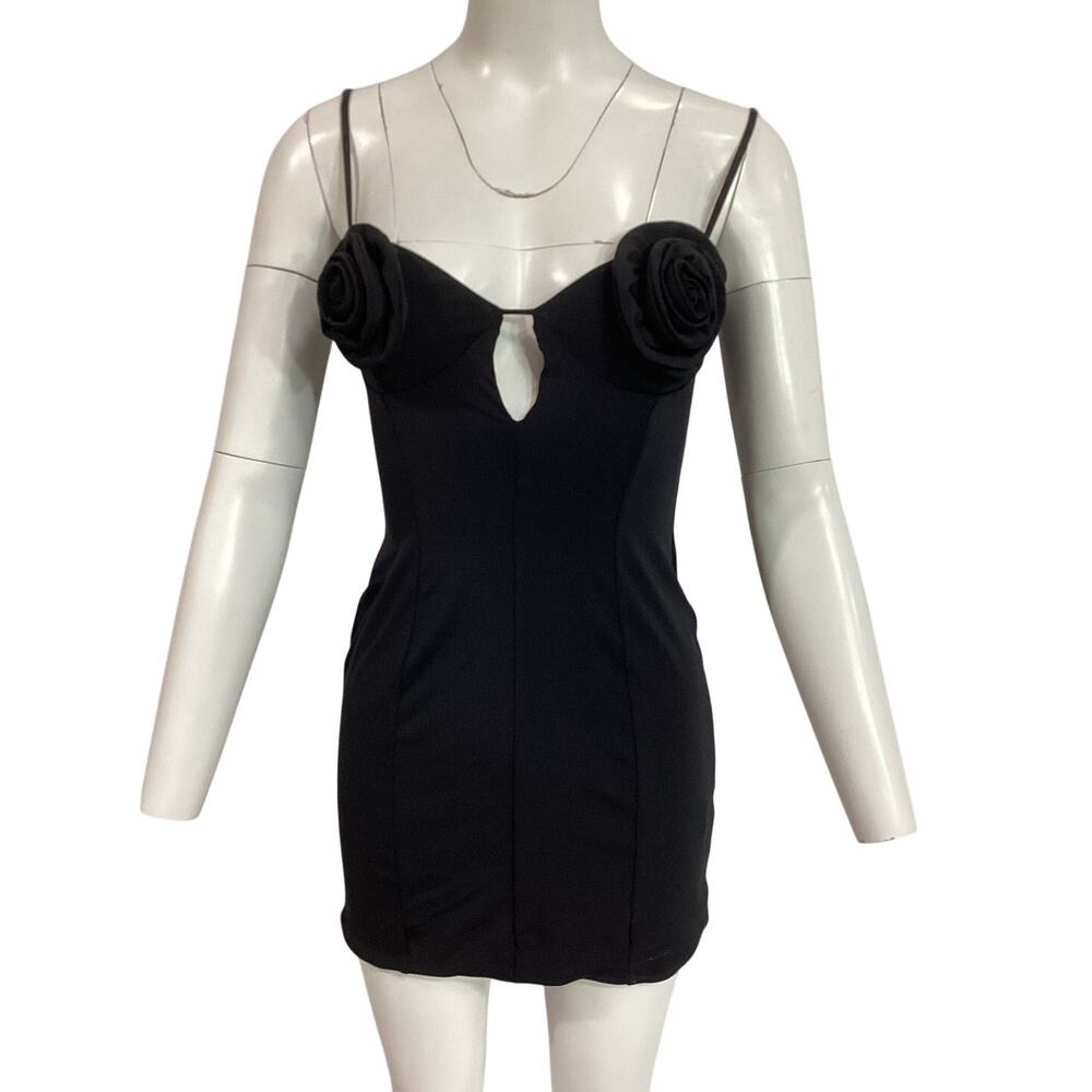 Afrm Sleek Noir Silas Mini Dress Size M NWT - Picture 2 of 4